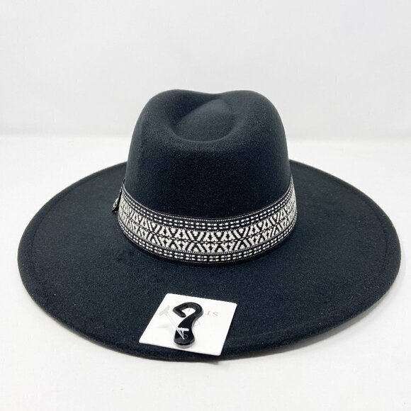 Black Wide Brim Rancher Style Hat - Picture 7 of 11